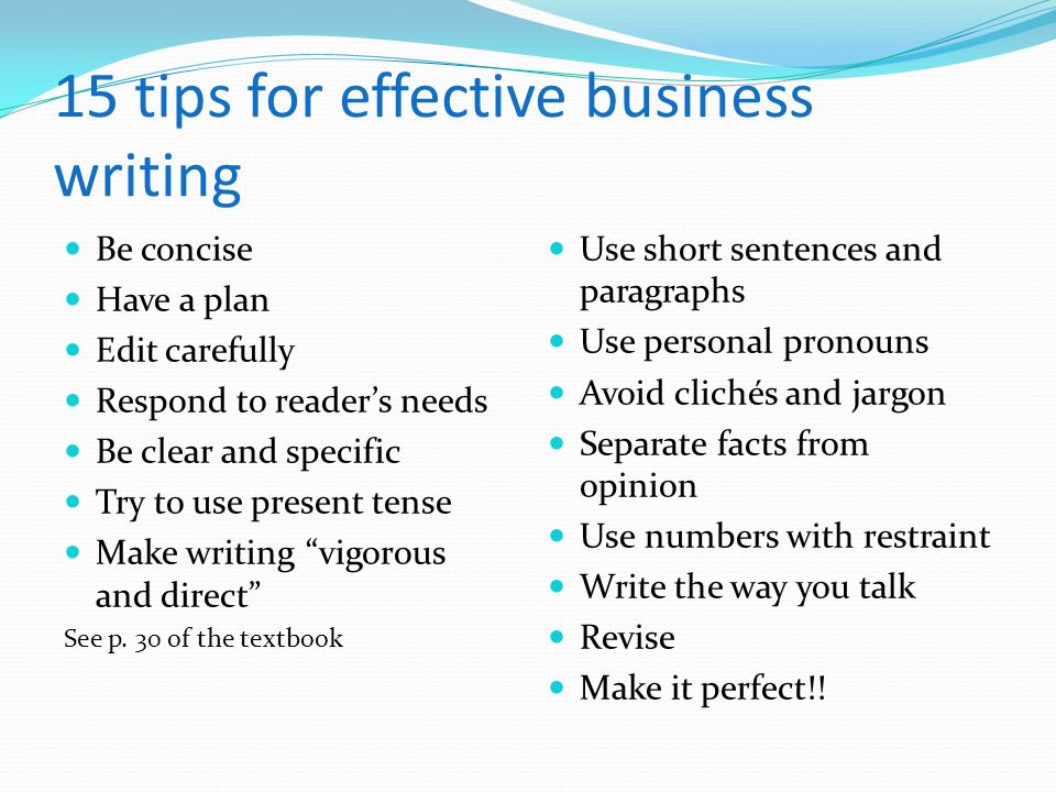 tips for successful business writing